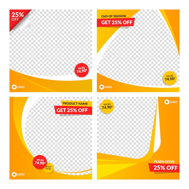 Orange sale banner templates for web and social media