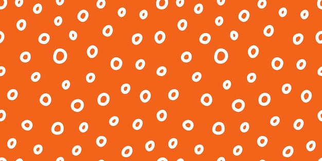 Orange seamless banner with white circles