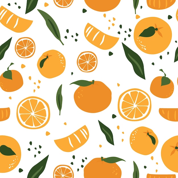 Orange seamless pattern, orange vector background.