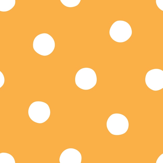 Orange seamless pattern with white hand drawn circle