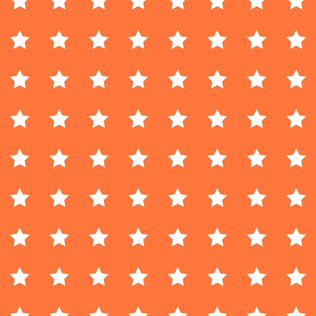 Orange seamless pattern with white stars