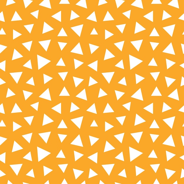 Orange seamless pattern with white triangles