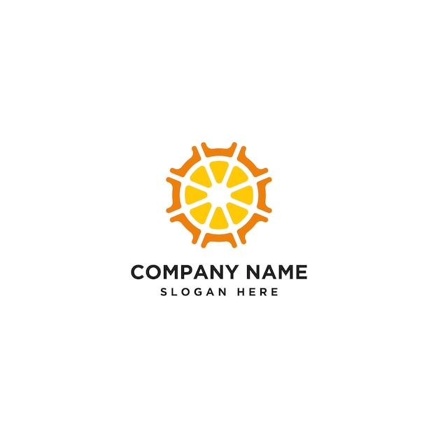 Orange setting logo icon design template