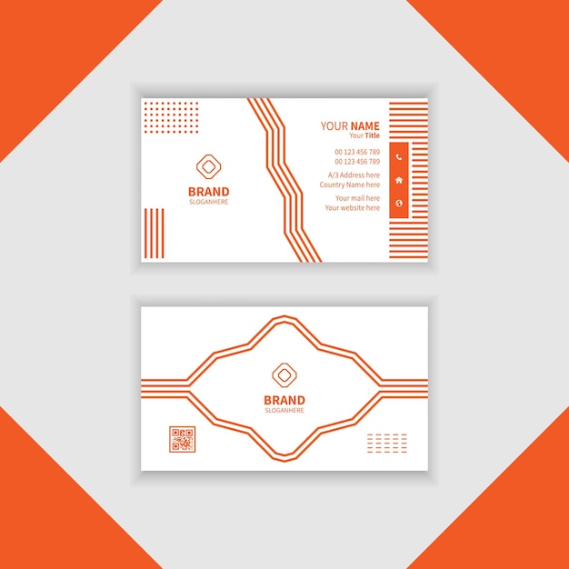 Orange simple and modern business card design template