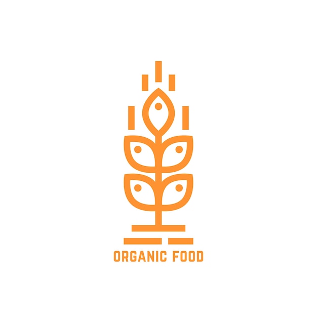 Orange simple organic food logo. concept of brewery, unusual visual identity, vegetarian, raw meal, ripe, diet, nature. flat style modern brand graphic design vector illustration on white background