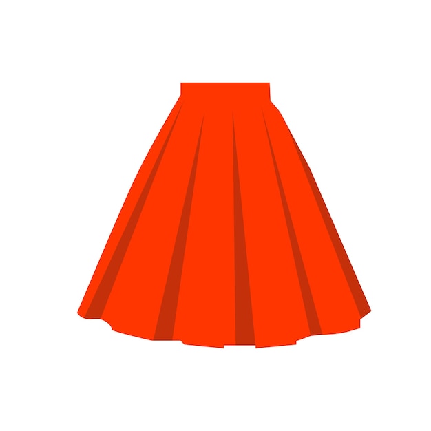 Orange skirt vector illustration isolated on a white background