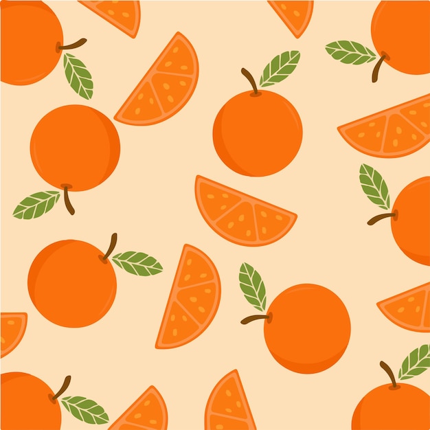 Orange Slices Pattern background Fruit Vector Illustration