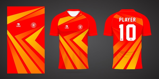 orange sports shirt jersey design template