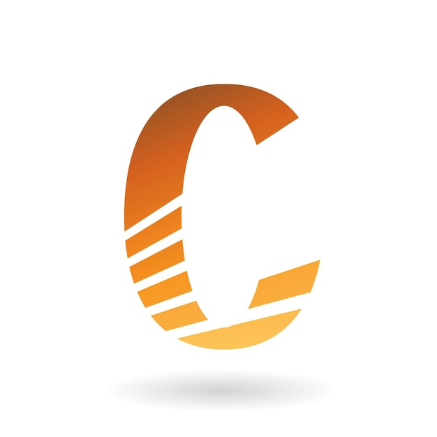 Orange Striped Slim Letter C Logo Icon