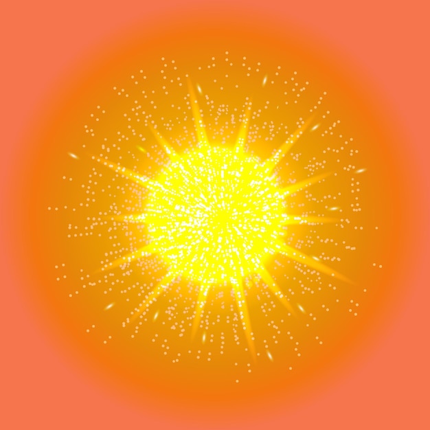 Vector orange sunburst background vector yellow sun with rays and glow on red background sun sunburst