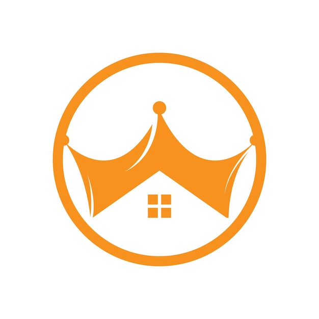 Orange tent logo with a house in the middle