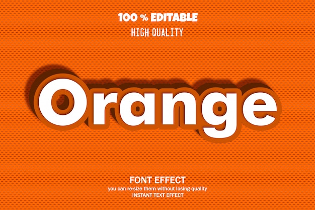 Orange text, editable font effect