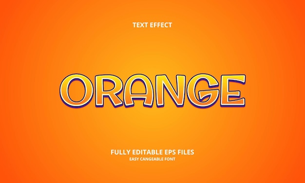 orange text effect design template