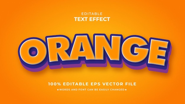 Orange text effect editable eps template