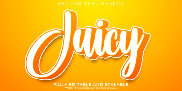 Orange text effect editable juice and fruit text style