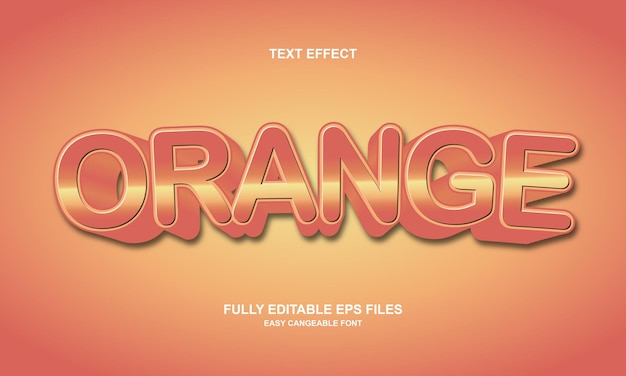 Orange text effect editable