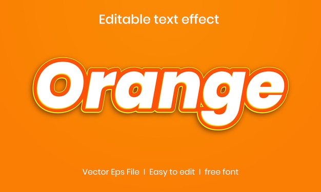 Orange text effect template premium vector