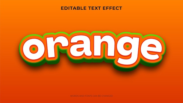 Orange text effect with 3d style