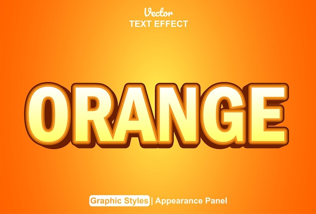 Orange text effect with graphic style and editable