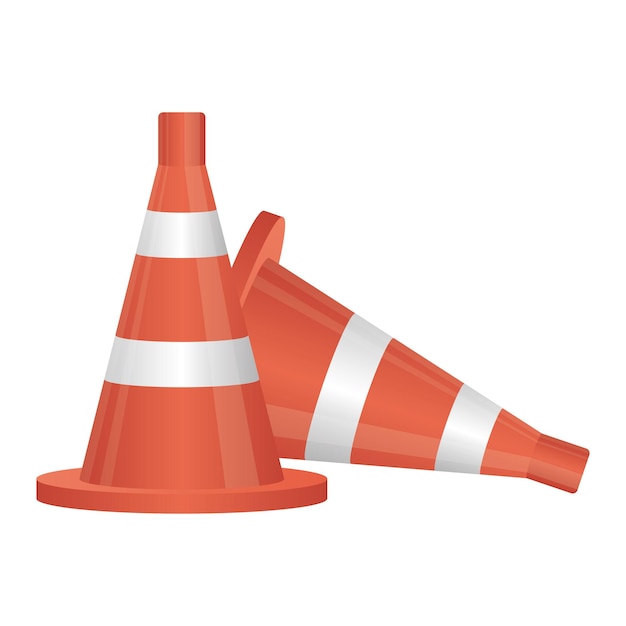 Orange traffic sign funnel illustrations on transparent background