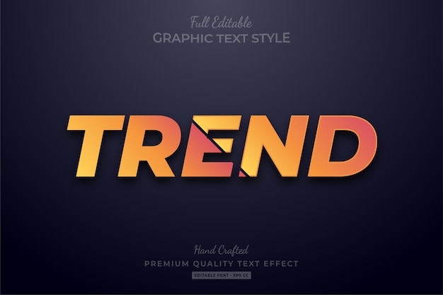 Orange Trend Editable Text Style Effect Premium