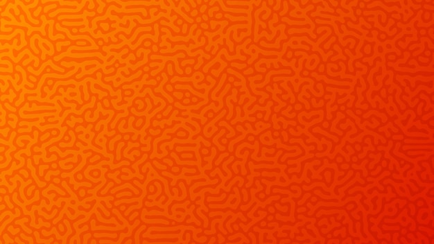 Orange Turing reaction gradient background. Abstract diffusion pattern with chaotic shapes. Vector illustration.