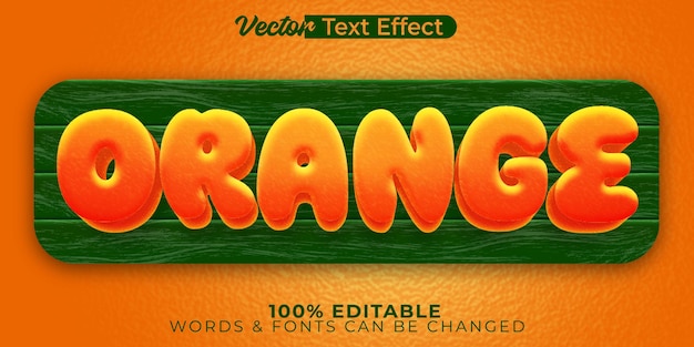 Orange Vector Text Effect Editable Alphabet Natural Healthy Exotic