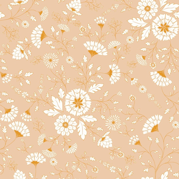 Orange Vintage Floral Pattern