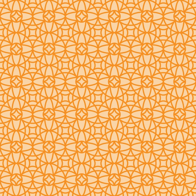 Orange vintage linear arabic style ornamental pattern