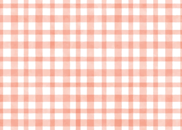 Orange watercolor plaid repeat seamless pattern