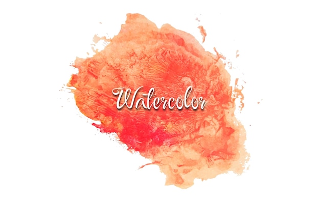 Orange watercolor stroke background with brush paint splash texture style