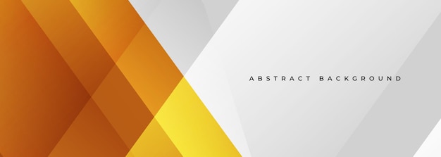 Orange and white modern abstract wide banner with geometric shapes Yellow and white abstract background