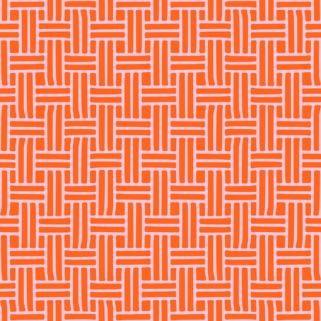 Orange woven design seamless pattern.