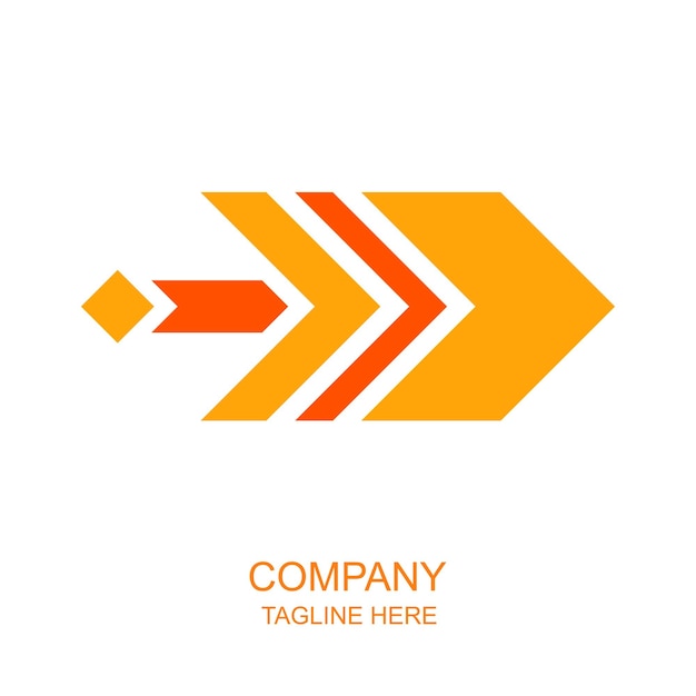 orange and yellow arrow sign logo design