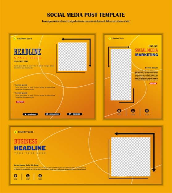 Orange yellow color background social media post