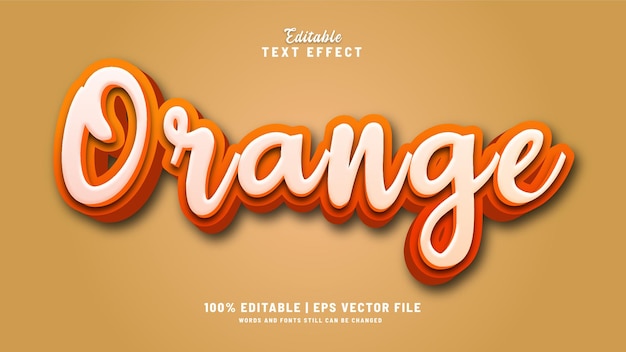 Oranges editable text effect style