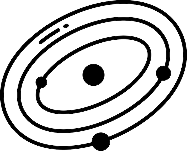 Vector orbit solid glyph vector illustration