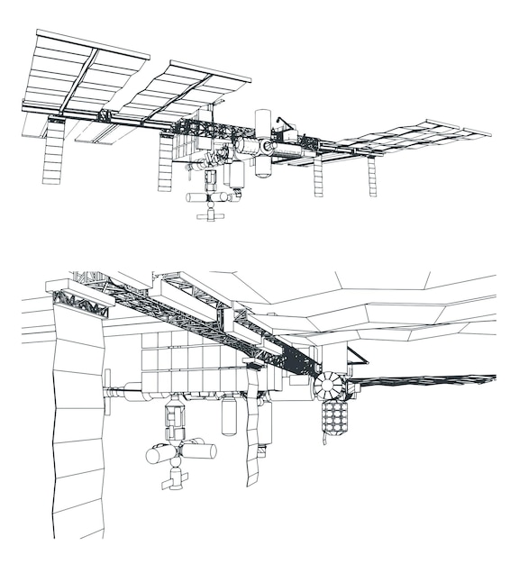 Orbital space station illustrations