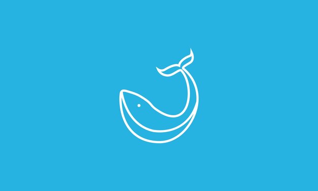 Orca whale simple lines logo vector symbol icon design graphic illustration