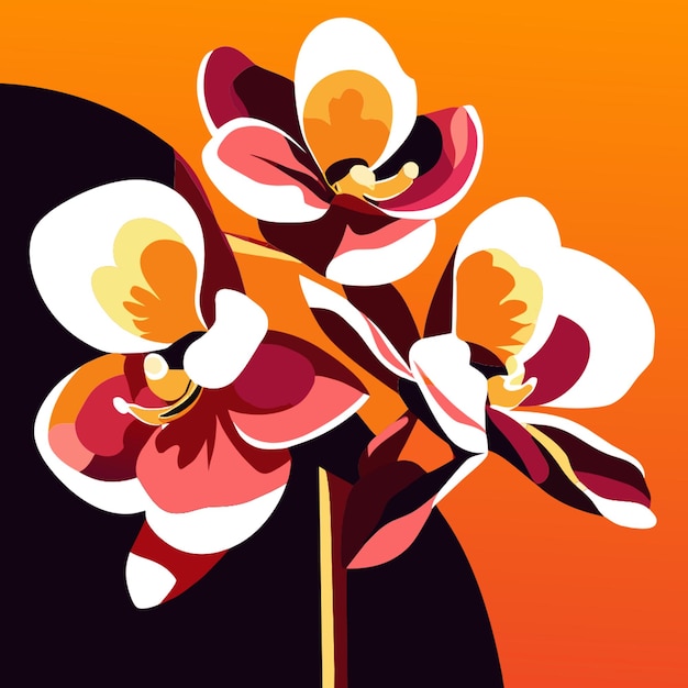 Vector orchidee vector illustration flat 2