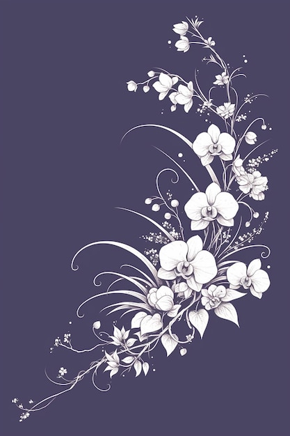 Vector orchids in traditional floral designs