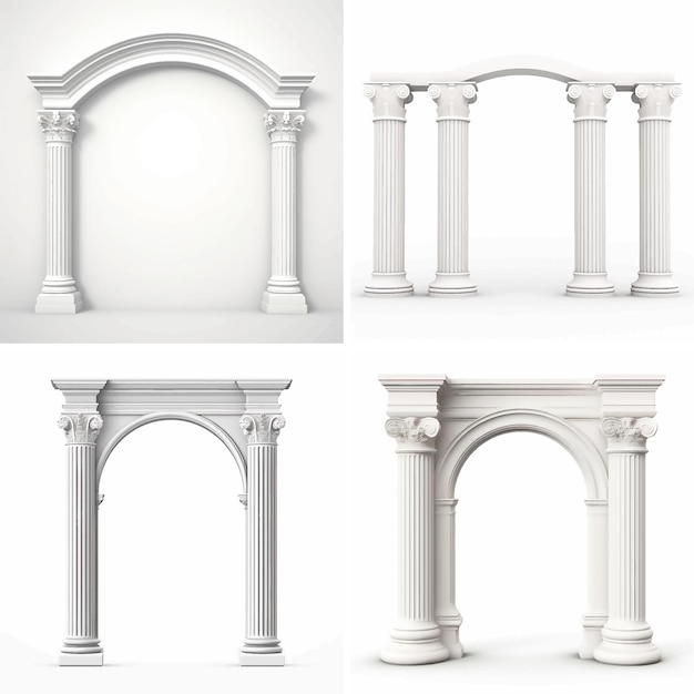 order elements way 3d monument classical enter podium facade marble temple capital frame