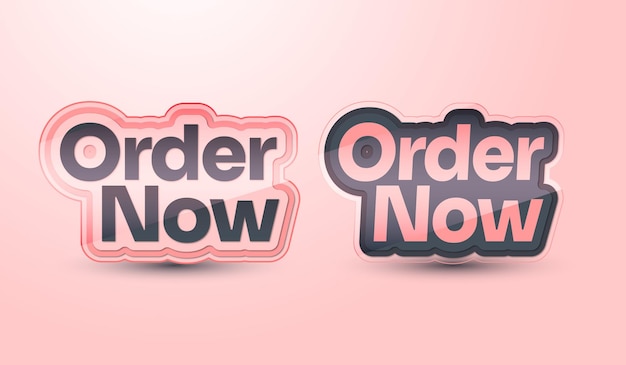 Order Now buttons set Illustration