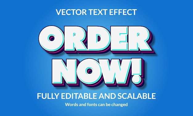 Order Now Editable 3D text style effect