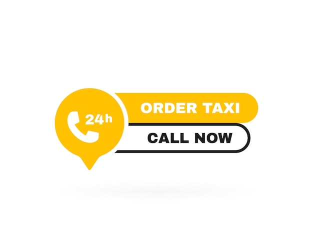 Order taxi badge with phone and place for phone number Message bubble with phone headset pictogram Vector illustration