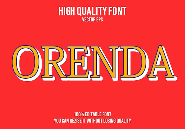 Orenda Editable text Font Effect