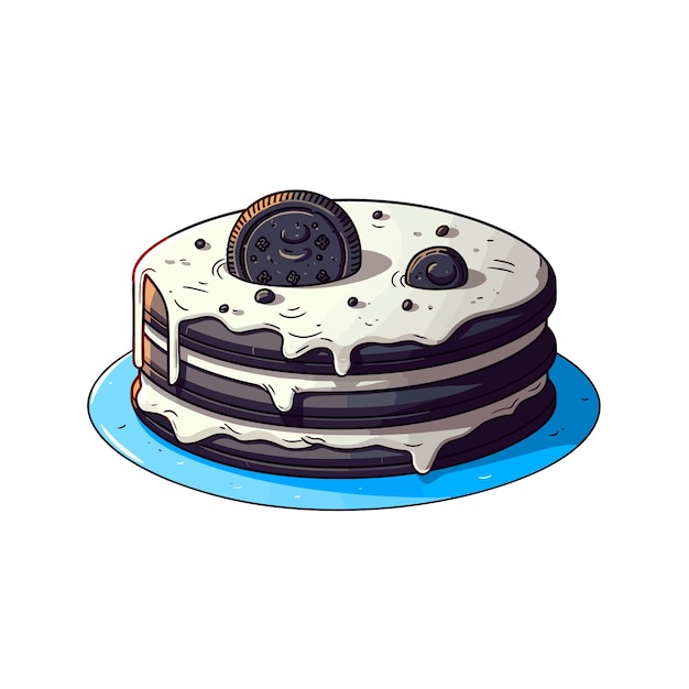 oreo cake Cartoon Vector illustration