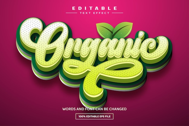 Organic 3D editable text effect template