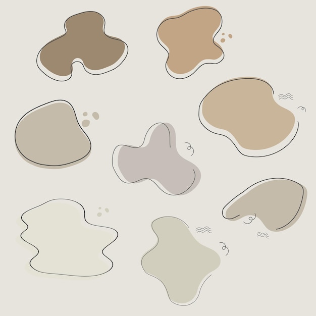 Organic Blob Shapes with earth tone color