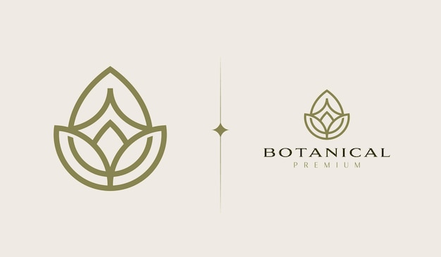 Organic Botanical Minimal Natural Iconic Graphic Decor Linear Simple Floral Logo Design Universal creative premium symbol Vector sign icon logo template